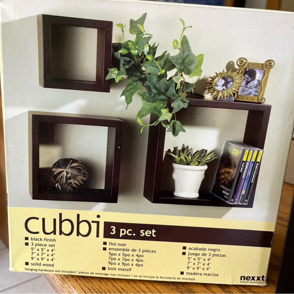 Cubbi 3 Piece Set Solid Wood BLACK finish